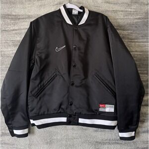 Nike SB X MLB Varsity Skate Jacket DQ6279-010 Black Loose Fit Repel Medium